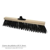 Cepillo Barrendero Industrial Fibra Gruesa Polipropileno, Soporte Madera 50 cm, Garra Plástico, (Sin Mango) al por Mayor | Almac