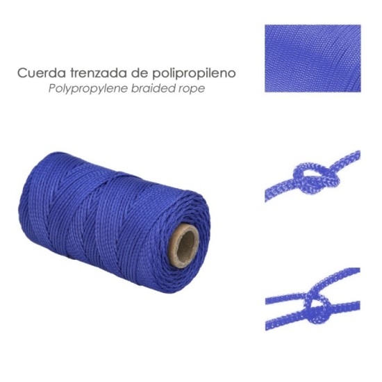 Cuerda Trencilla Polipropileno Azul (Bobina 100 Metros) al por Mayor | Almacén de Ferretería