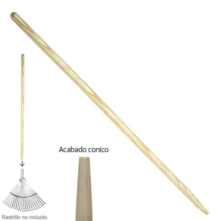 Mango Madera Conico 1200x28 mm, Rastrillo Metal