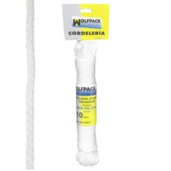 Cuerda Trenzada Plástico Blanca (Madeja 10 m,)