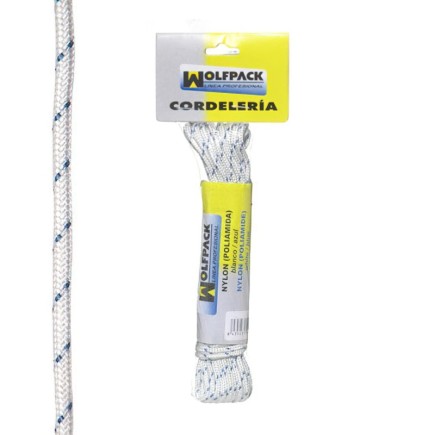 Cuerda Nylon Alta Tenacidad Blanca / Azul (Madeja 10 m,)
