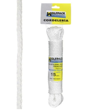 Cuerda Trenzada Plástico Blanca (Madeja 15 m,)