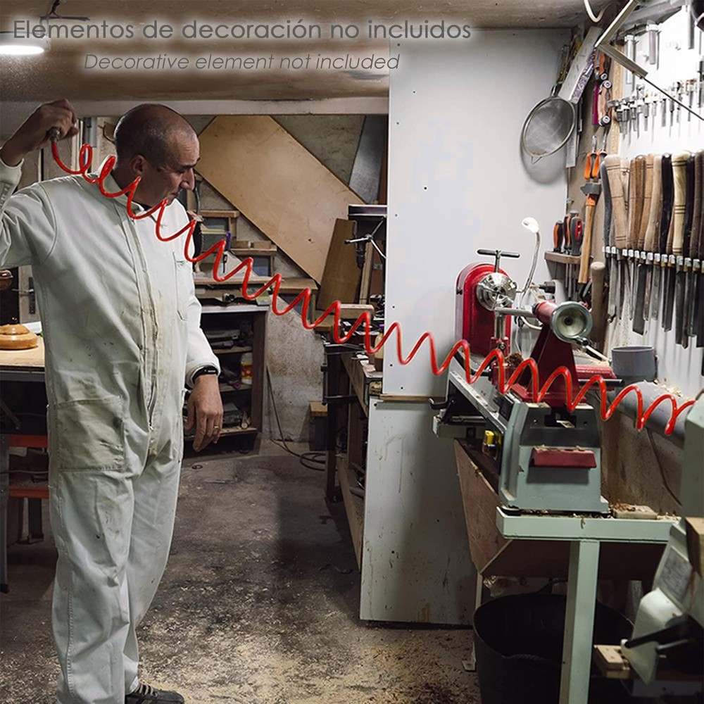 Manguera Espiral Aire Comprimido  15 Metros Adaptador Rápido, al por Mayor | Almacén de Ferretería