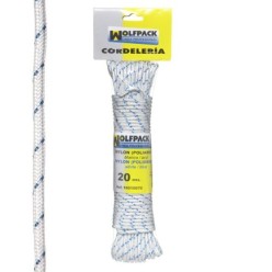 Cuerda Nylon Alta Tenacidad Blanca / Azul (Madeja 20 m,)