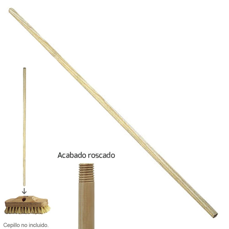 Mango Madera Roscado 1150x22 mm, Cepillo Raices