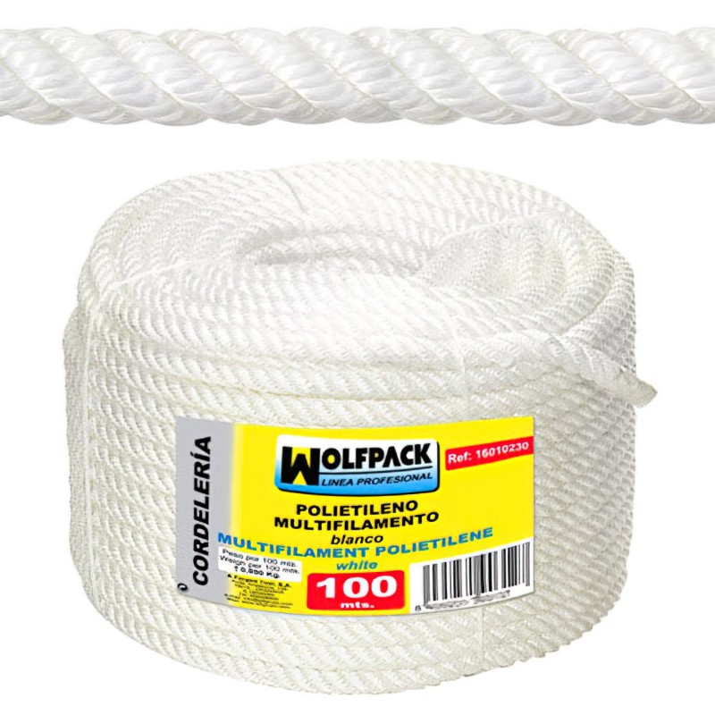 Cuerda Polipropileno Multifilamento (Rollo 100 m,)  14 mm,