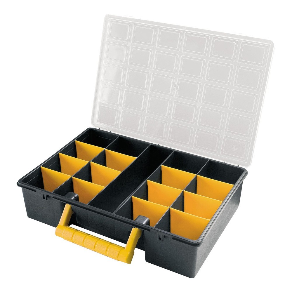 Maletin Organizador Plastico 17 Compartimentos Con Separadores Ajustables 360x252x64 mm, al por Mayor | Almacén de Ferretería