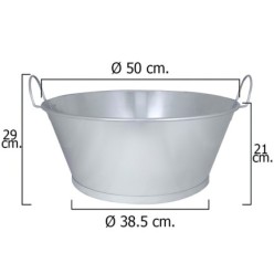 Barreño Galvanizado Baño  20"  50x21 cm, 30 Litros