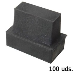 Contera Goma Rectangular 37 x 17 mm, Bolsa 100 Unidades