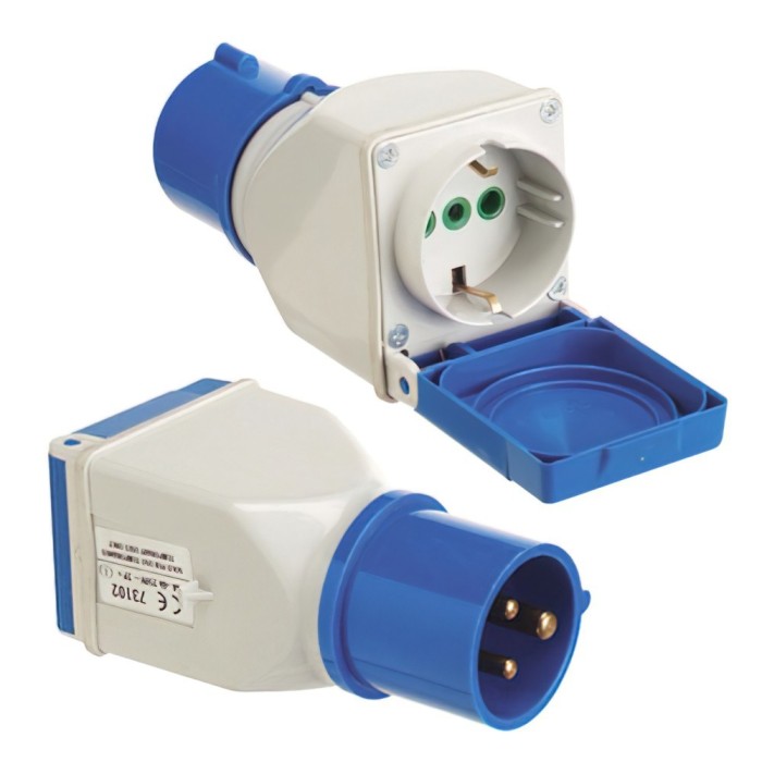 Adaptador Industrial Cetac Schuko Simple 2p Con Tapa al por Mayor | Almacén de Ferretería