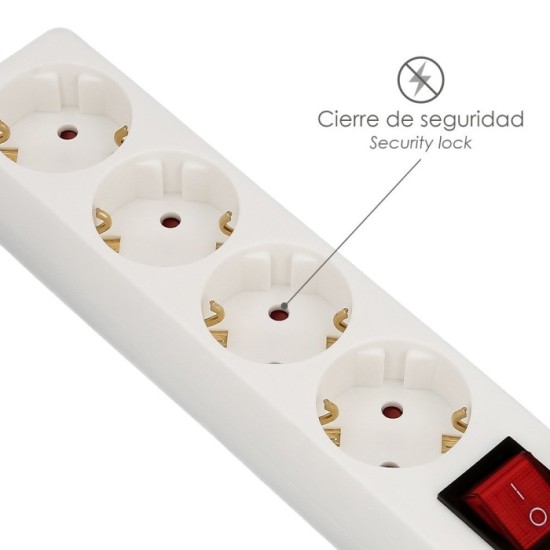 Base Multiple  4 Tomas Con Toma De Tierra Con Interruptor al por Mayor | Almacén de Ferretería