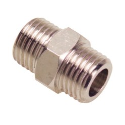 Machon Doble Cilindrico 3/8-3/8, (Blister 2 Piezas)