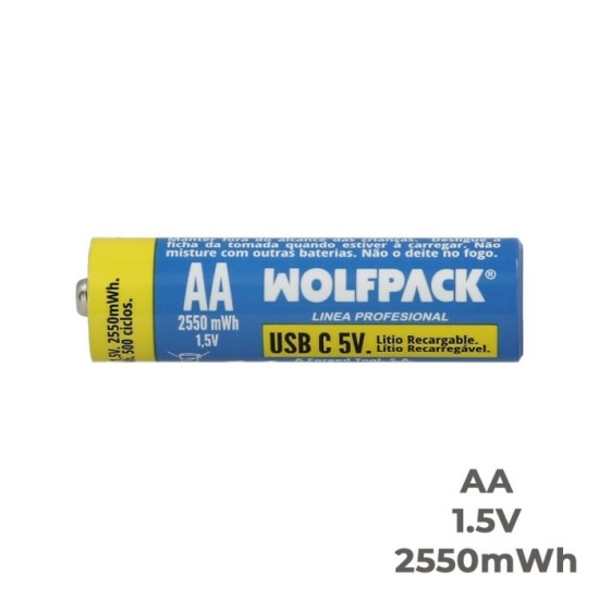 Pila Litio Recargable "AA" 1,5V USB-C (4 Unidades) al por Mayor | Almacén de Ferretería