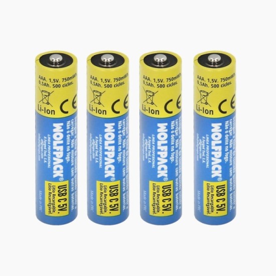Pila Litio Recargable "AAA" 1,5V USB-C (4 Unidades) al por Mayor | Almacén de Ferretería