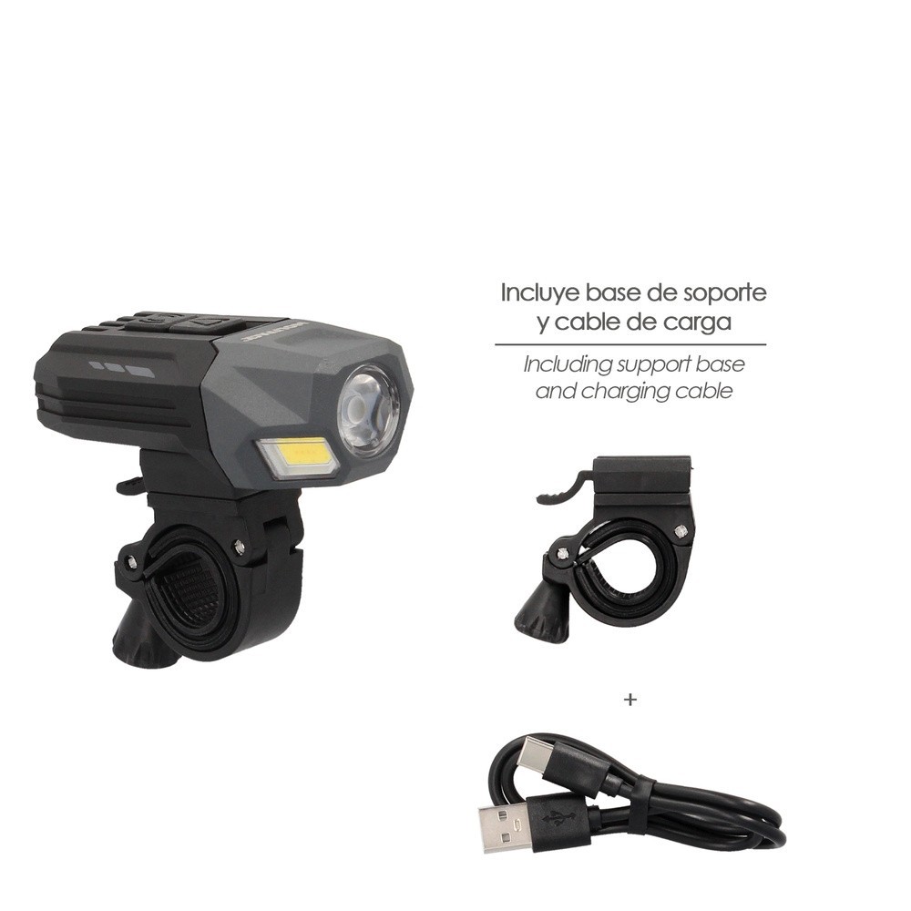 Luz Led Frontal Para Bicicleta / Patinete 800 Lumenes (7 Modos) Bateria Recargable USB al por Mayor | Almacén de Ferretería