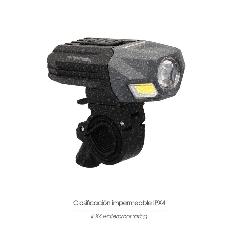 Luz Led Frontal Para Bicicleta / Patinete 800 Lumenes (7 Modos) Bateria Recargable USB al por Mayor | Almacén de Ferretería
