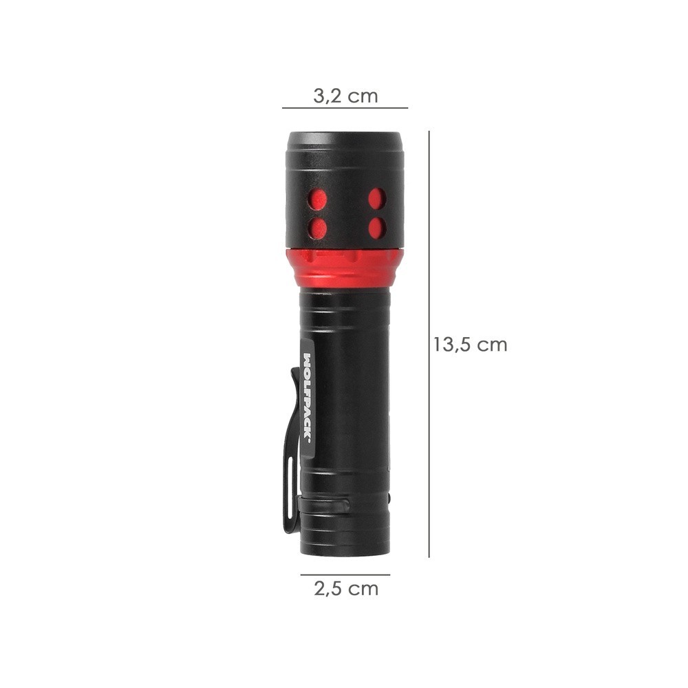 Linterna LED De Mano Mini Aluminio Recargable USB (1,200 mah) 500 Lumenes 5 Watt, Con Función Zoom y Clip Sujeción al por Mayor 