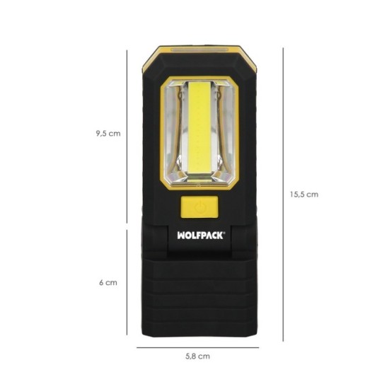 Linterna LED Profesional Multifunción Compacta Plegable A Pilas (3 AAA) 210 Lumenes 2 Modos de Iluminación Con Iman y Gancho al 