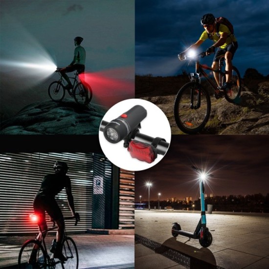 Kit Luces Led Delantera y Trasera Para Bicicleta / Patinete, Funcionamiento a Pilas, al por Mayor | Almacén de Ferretería