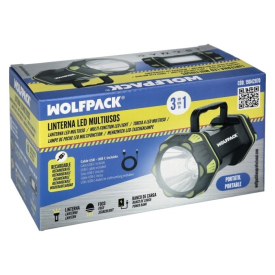 Linterna Led Multiusos 3 En 1 Recargable 400 Lumenes al por Mayor | Almacén de Ferretería