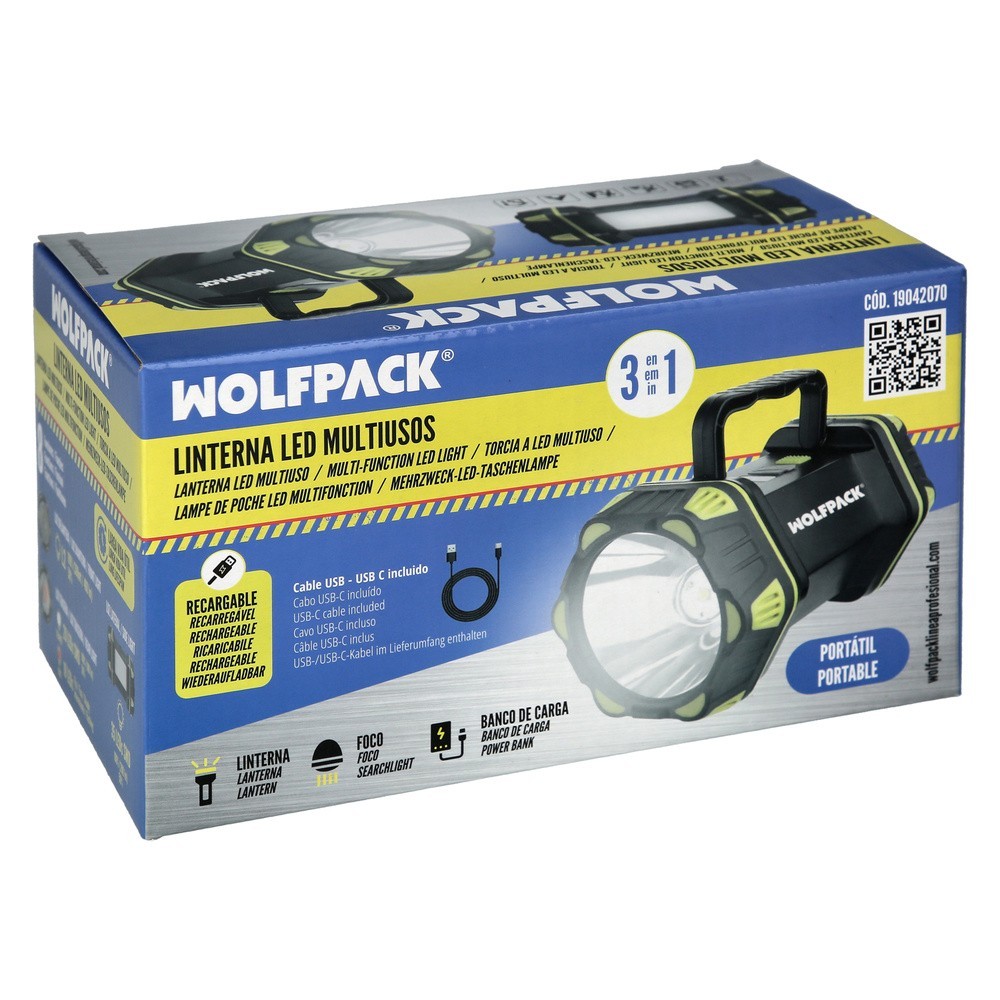 Linterna Led Multiusos 3 En 1 Recargable 400 Lumenes al por Mayor | Almacén de Ferretería
