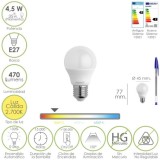 Bombilla Led Esferica Rosca E27 4,5 Watt, Equivale A 55 Watt, 470 Lumenes, Luz Cálida (2700º K,) al por Mayor | Almacén de Ferre