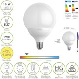 Bombilla Led Globo Rosca E27, 16 Watt, Equivale A 130 Watt, 1901 Lumenes, Luz Cálida (2700º K,) al por Mayor | Almacén de Ferret