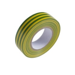 Cinta Aislante 20 m, x 19 mm,  Amarilla / Verde Uso doméstico