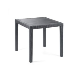 Mesa Resina Ratan Antracita King 80x80 cm,