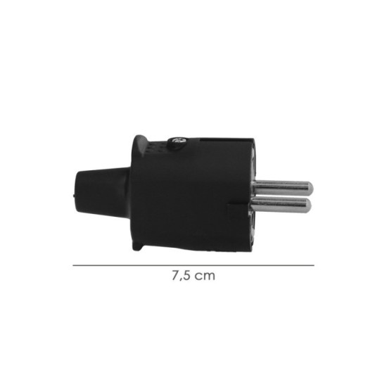Clavija Toma Tierra Goma 4,8mm Negro (Industrial) al por Mayor | Almacén de Ferretería