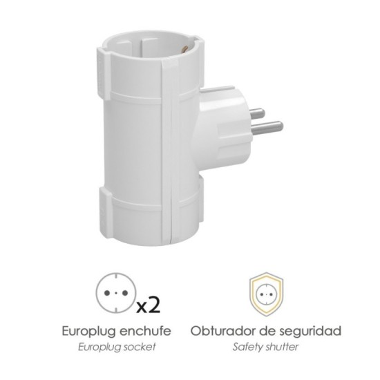 Adaptador Doble Schuko 16 A 250 V, al por Mayor | Almacén de Ferretería