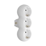 Adaptador Triple Schuko Recto 16A, 250V, al por Mayor | Almacén de Ferretería