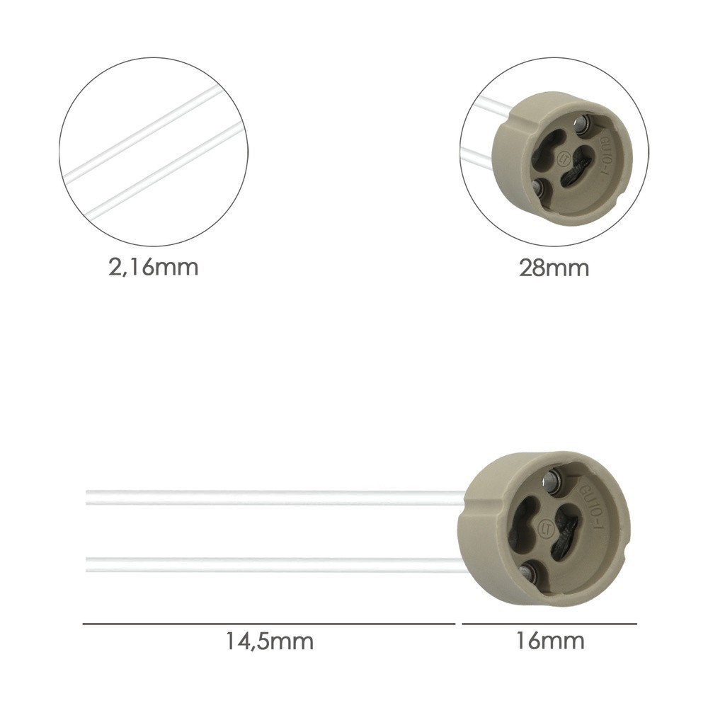 Portalamparas GU-10 Ceramico Para Bombillas Halogenas / LED al por Mayor | Almacén de Ferretería