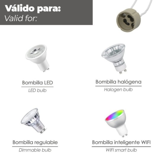 Portalamparas GU-10 Ceramico Para Bombillas Halogenas / LED al por Mayor | Almacén de Ferretería