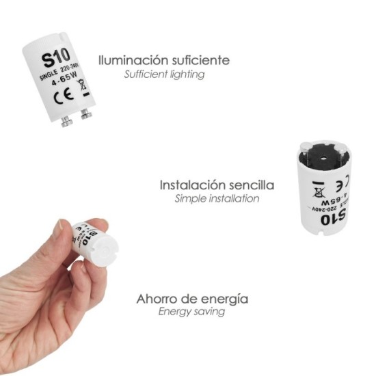 Cebador 4 - 65 Watt, Cebador Fluorescente, Arrancador Tubo Fluorescente, Cebador Encendido Rápido, al por Mayor | Almacén de Fer