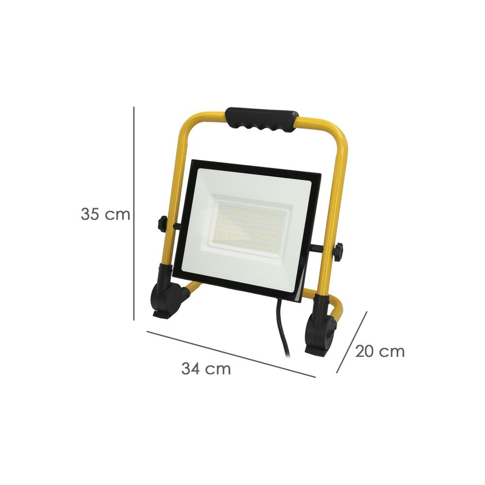 Foco Led Plano 100 Watt / 4000 K / IP 65 / 8000 lúmenes, Con Asa De Transporte, al por Mayor | Almacén de Ferretería