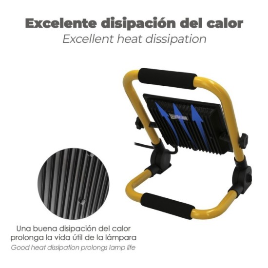 Foco Led Plano 100 Watt / 4000 K / IP 65 / 8000 lúmenes, Con Asa De Transporte, al por Mayor | Almacén de Ferretería