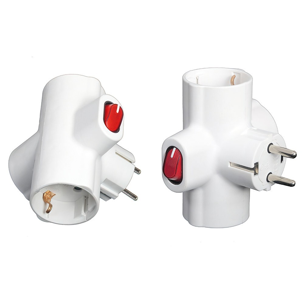 Adaptador / Ladron Triple Schuko 16 A 250v Con Interruptor al por Mayor | Almacén de Ferretería