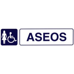 Rotulo Adhesivo Aseos Minusvalidos+mujeres 250x63 mm,
