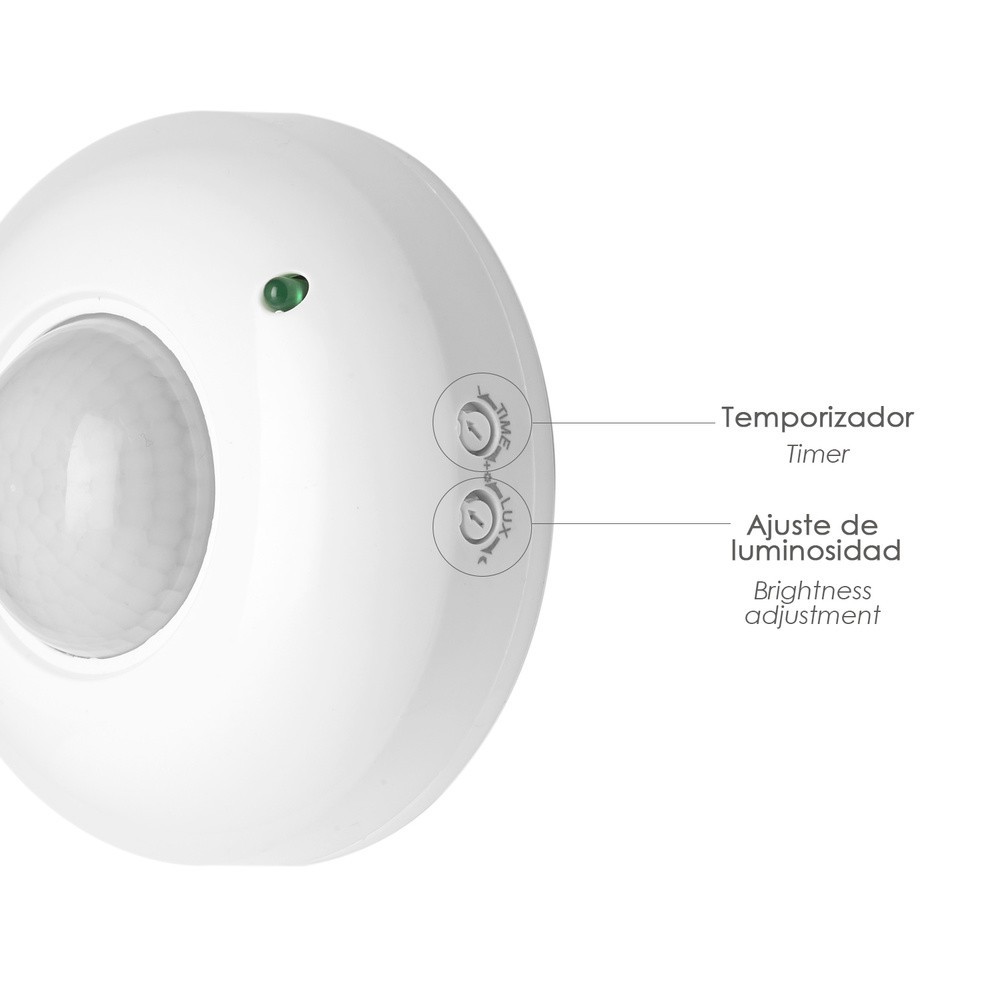 Detector De Movimiento Por Infrarrojos Con Sensor Crepuscular 360°, Ajustable al por Mayor | Almacén de Ferretería