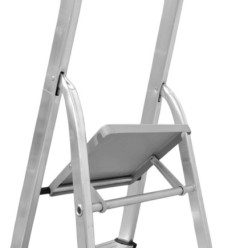 Escalera Aluminio 3 Peldaños Plegable, Uso doméstico, Antideslizante, Ligera y Resistente