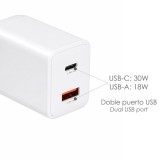 Cargador De Carga Rápida 30 W, Con Doble Puerto USB A y USB C al por Mayor | Almacén de Ferretería