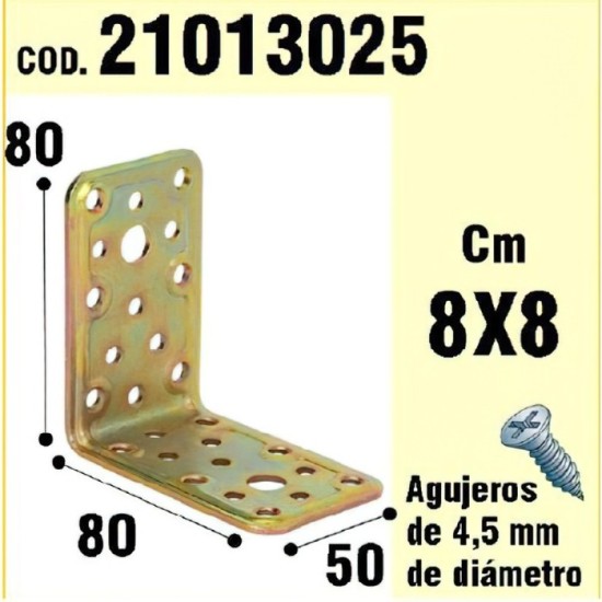 Soporte Para Madera Ángulo   50x80x80 mm, al por Mayor | Almacén de Ferretería