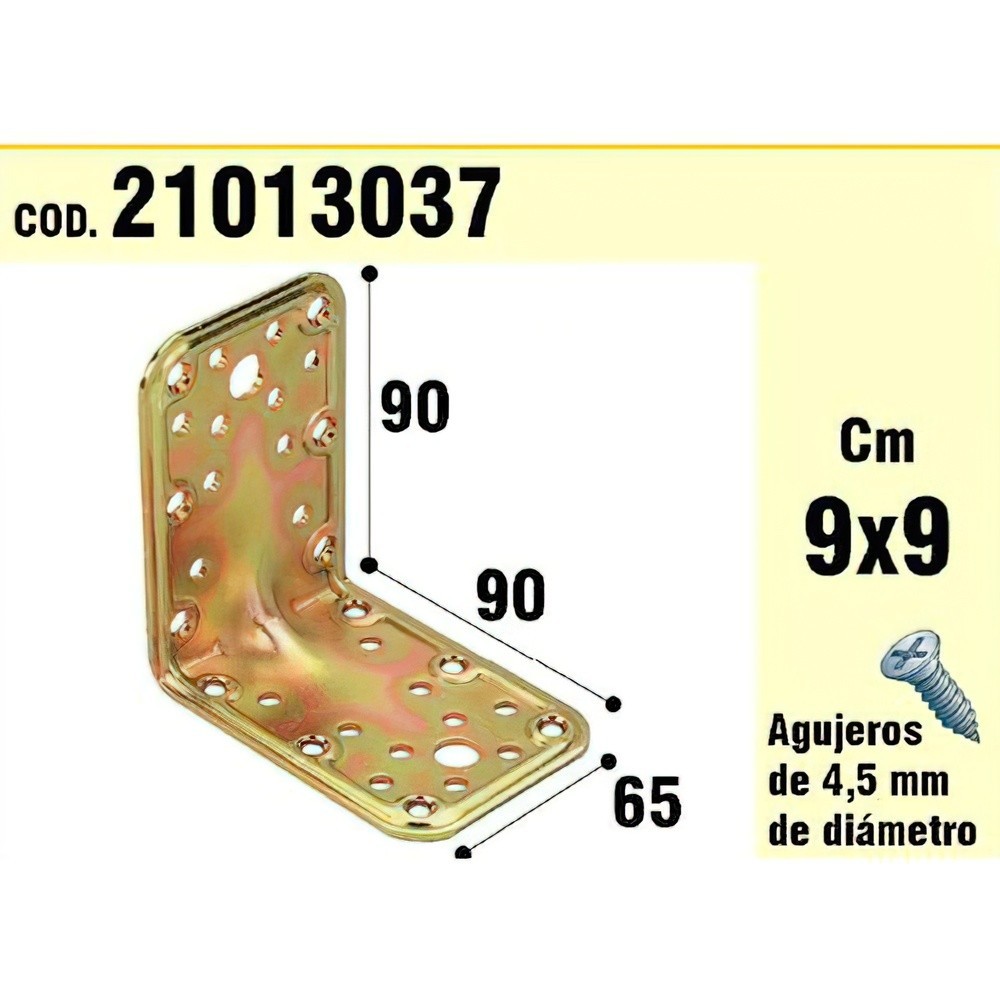 Soporte Para Madera Ángulo  65x90x90 mm, Espesor 2,5 mm, al por Mayor | Almacén de Ferretería
