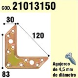 Soporte Para Madera Placa "L"  Bicromatado 120 mm, al por Mayor | Almacén de Ferretería