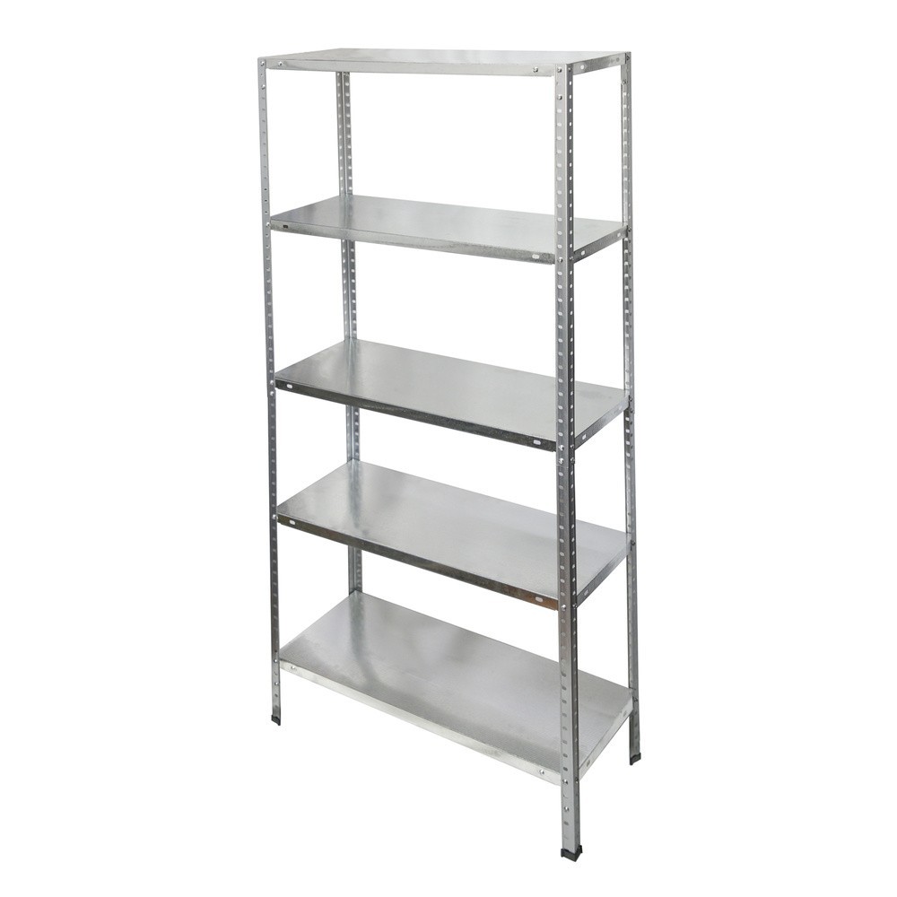 Estanteria Acero Galvanizado con 5 Baldas 150x75x30 cm, Baldas ajustables, Peso maximo 150 Kg, al por Mayor | Almacén de Ferrete
