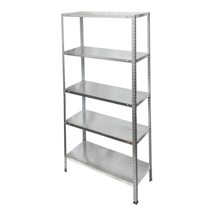 Estanteria Acero Galvanizado con 5 Baldas 150x75x30 cm, Baldas ajustables, Peso maximo 150 Kg, al por Mayor | Almacén de Ferrete