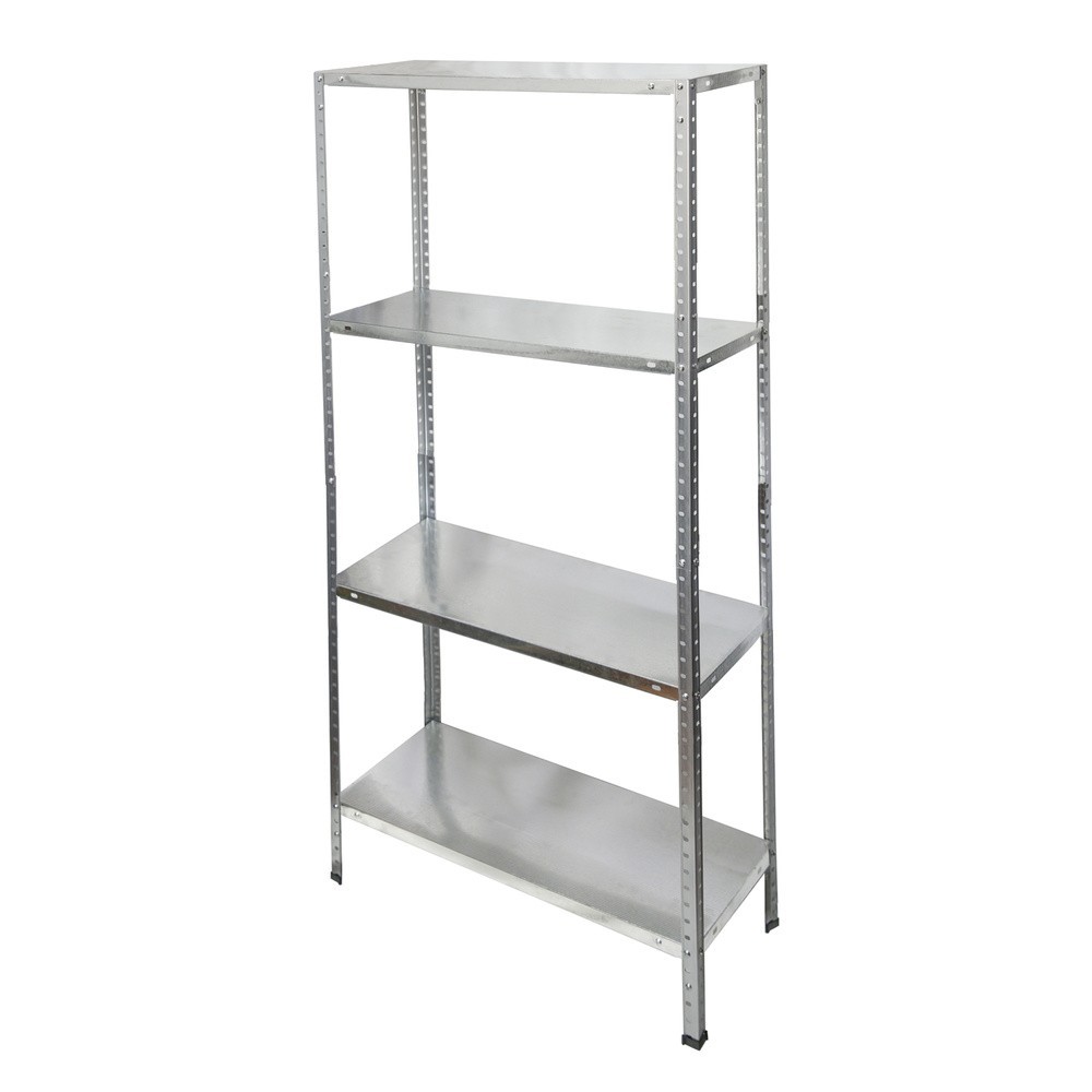 Estanteria Acero Galvanizado con 4 Baldas 150x75x30 cm, Baldas ajustables, Peso maximo 120 Kg, al por Mayor | Almacén de Ferrete