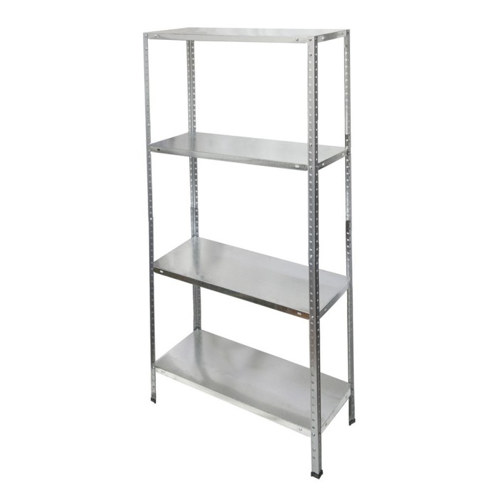Estanteria Acero Galvanizado con 4 Baldas 150x75x30 cm, Baldas ajustables, Peso maximo 120 Kg, al por Mayor | Almacén de Ferrete