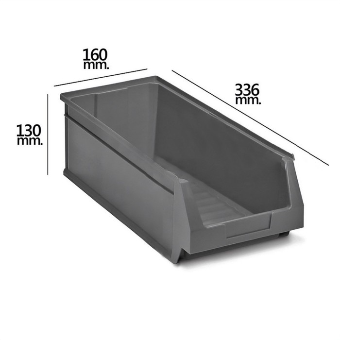 Gaveta Apilable Almacenamiento Gris Nº53  336x160x130 mm, al por Mayor | Almacén de Ferretería